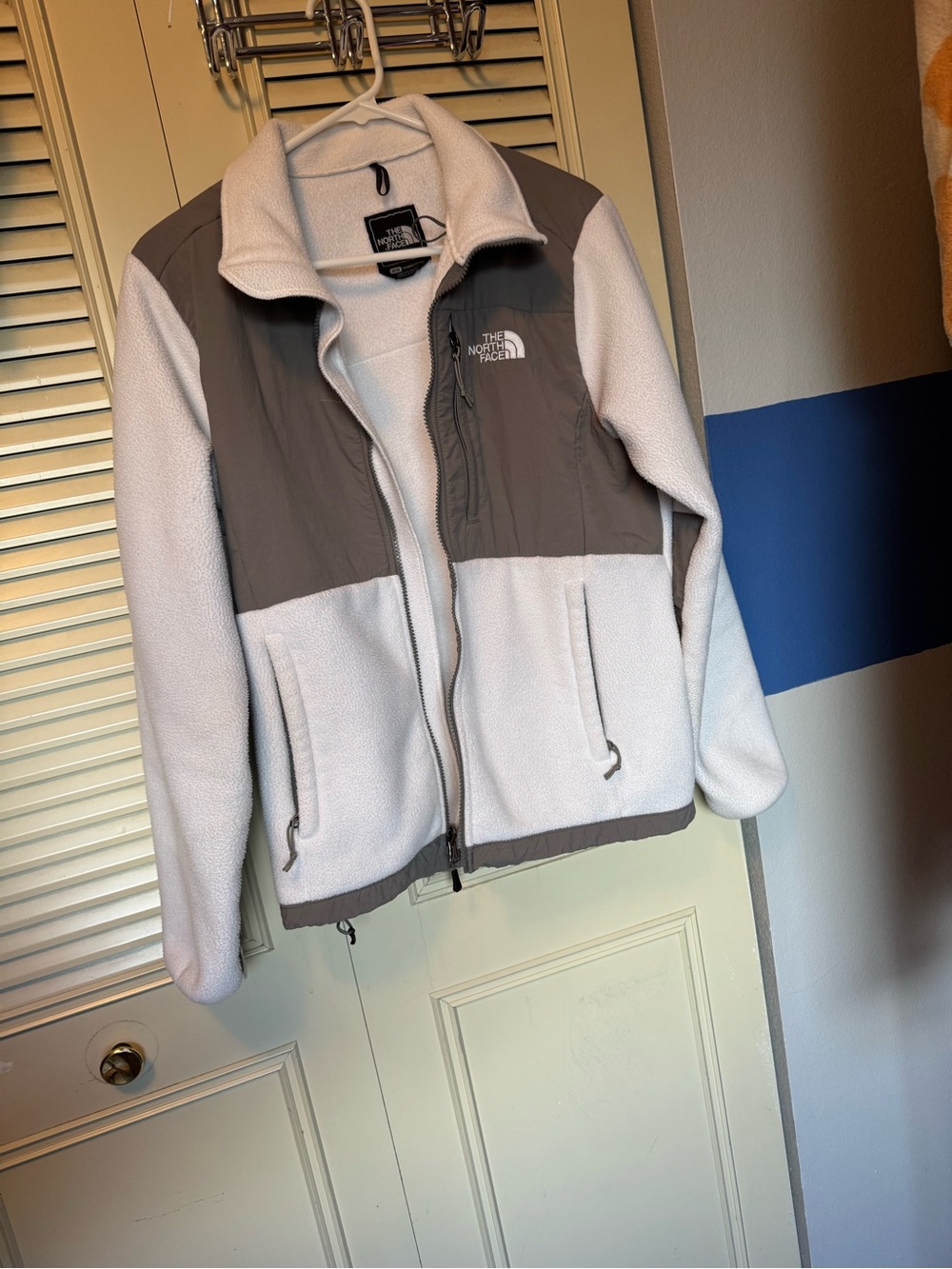 The North Face White and Gray Fleece Jacket